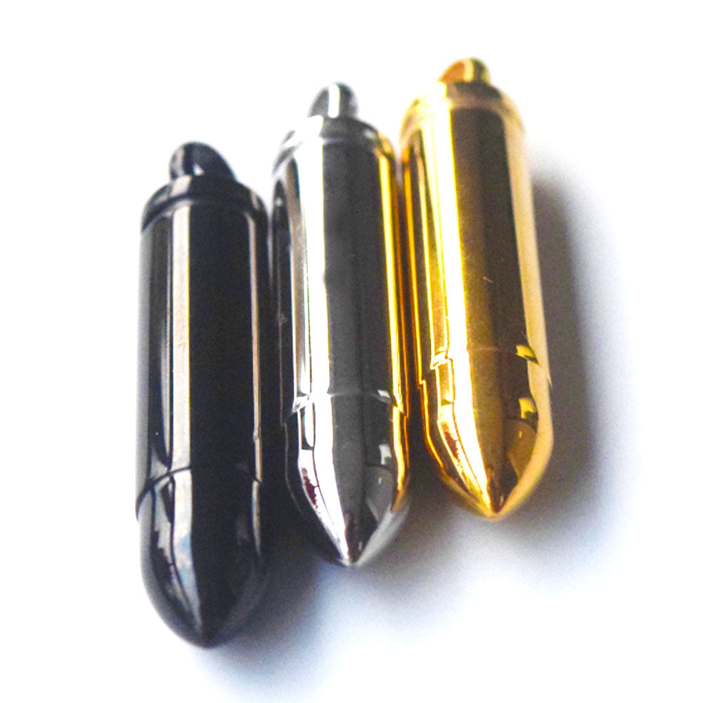 men's stainless steel bullet ashes vial urn pendant necklace jewelry no chain 47x10mm gold black and silver 3 colors