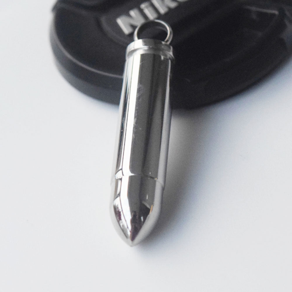 men's stainless steel bullet ashes vial urn pendant necklace jewelry no chain 47x10mm gold black and silver 3 colors