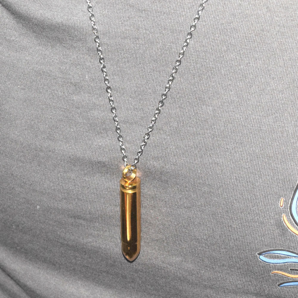 men's stainless steel bullet ashes vial urn pendant necklace jewelry no chain 47x10mm gold black and silver 3 colors