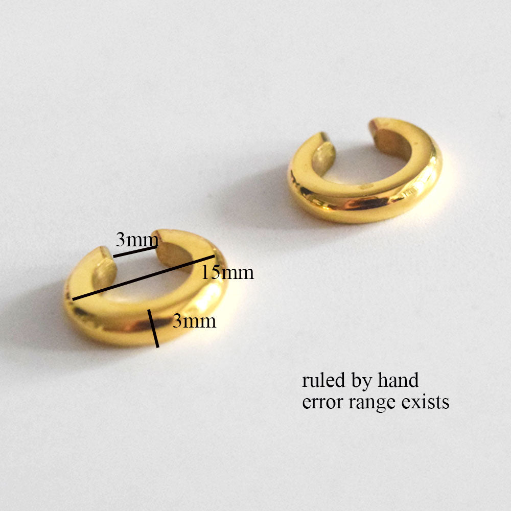 men women cartilage thick stainless steel 18k gold plated conch ear cuffs acero inoxidable earrings upper ear non pierced