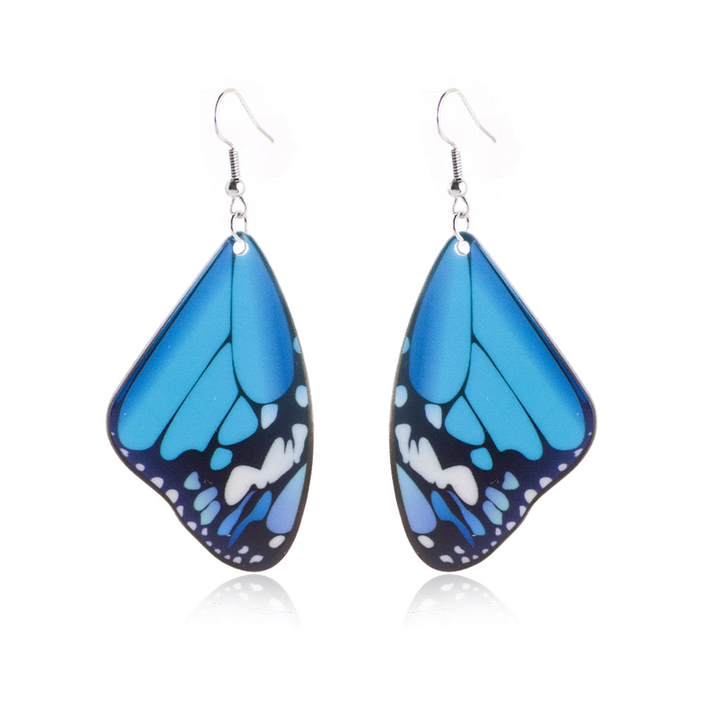 acrylic resin plastic butterfly wing dangle drop earring women earrings jewelry