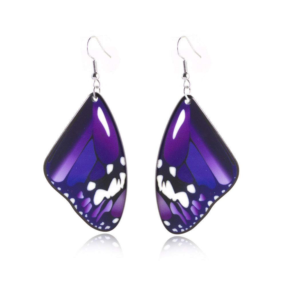 acrylic resin plastic butterfly wing dangle drop earring women earrings jewelry