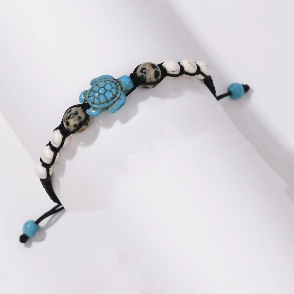 fashion bohemian turquoise tortoise bracelet charm vintage woven cards with wish bracelets set jewelry China Supplier