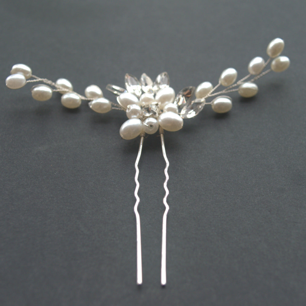 korean laide women fashion abs pearl bead metal copper hair pin clips jeweled jewelry accessories for women girls