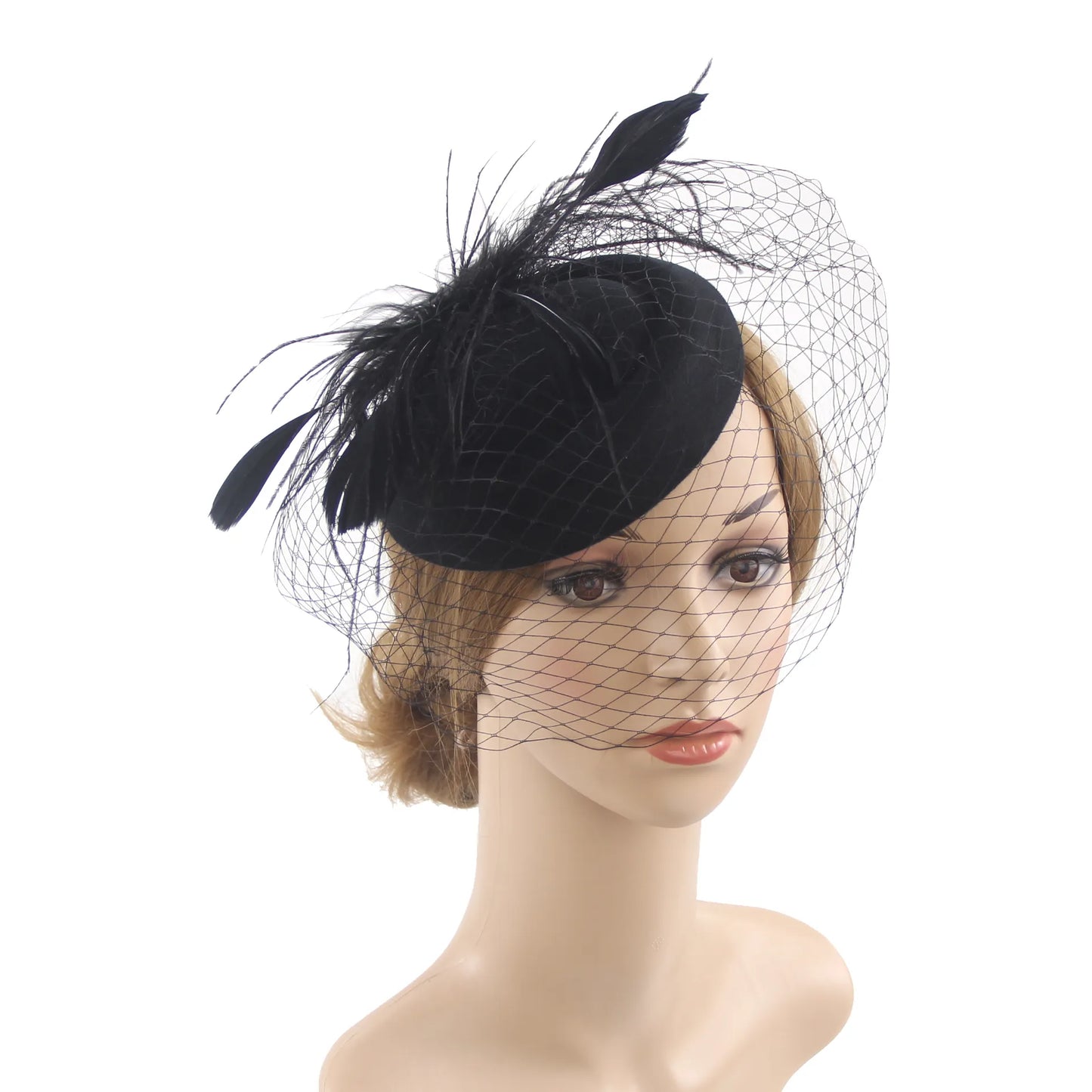 Elegant 1920S Gatsby Women Feather Flapper Hat Hair Accessories Headdress Wedding Party Bridal Fascinator Headwear Hat Ladies