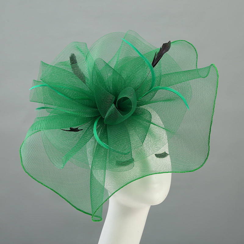 british fuchsia green black white fascinator on braids kentucky derby hat accessories cocktail evening wedding tea party women