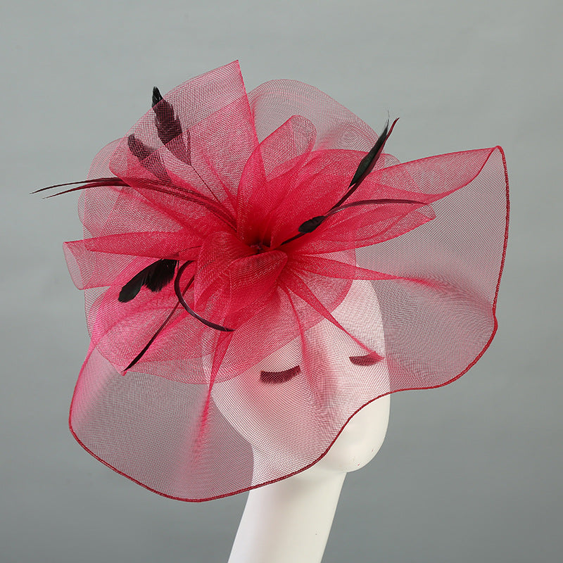 british fuchsia green black white fascinator on braids kentucky derby hat accessories cocktail evening wedding tea party women