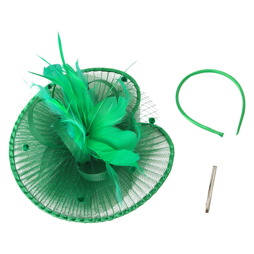 british fuchsia green black white macy's fascinator kentucky derby hat accessories cocktail evening wedding tea party women