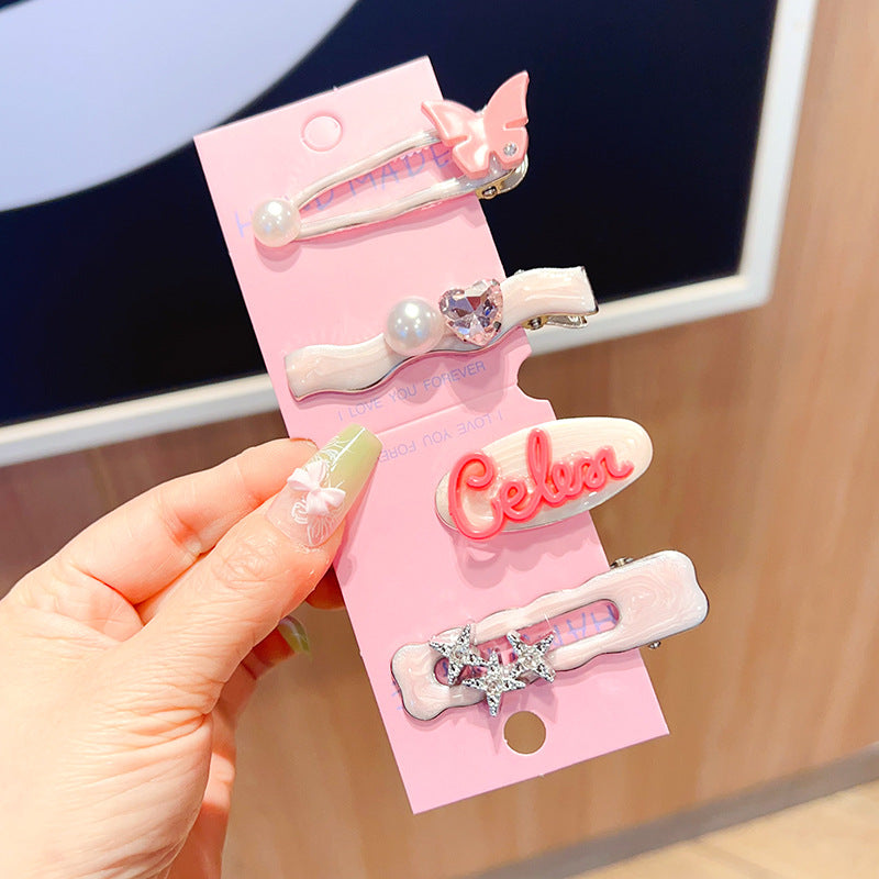 little girls cute pink french hair pin clips bun accessories for beauty salon