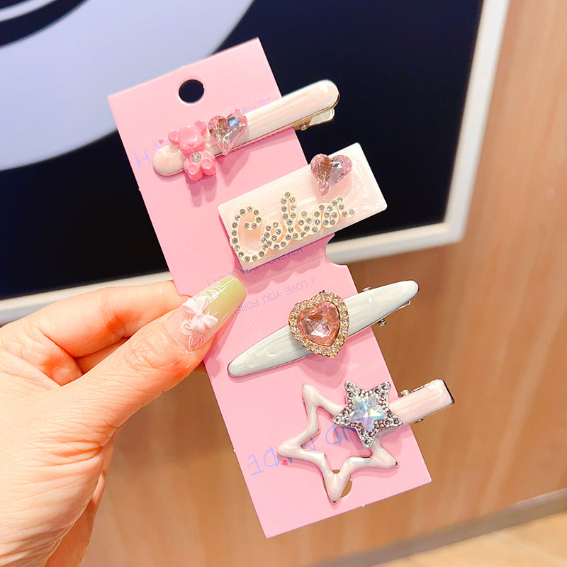 little girls cute pink french hair pin clips bun accessories for beauty salon