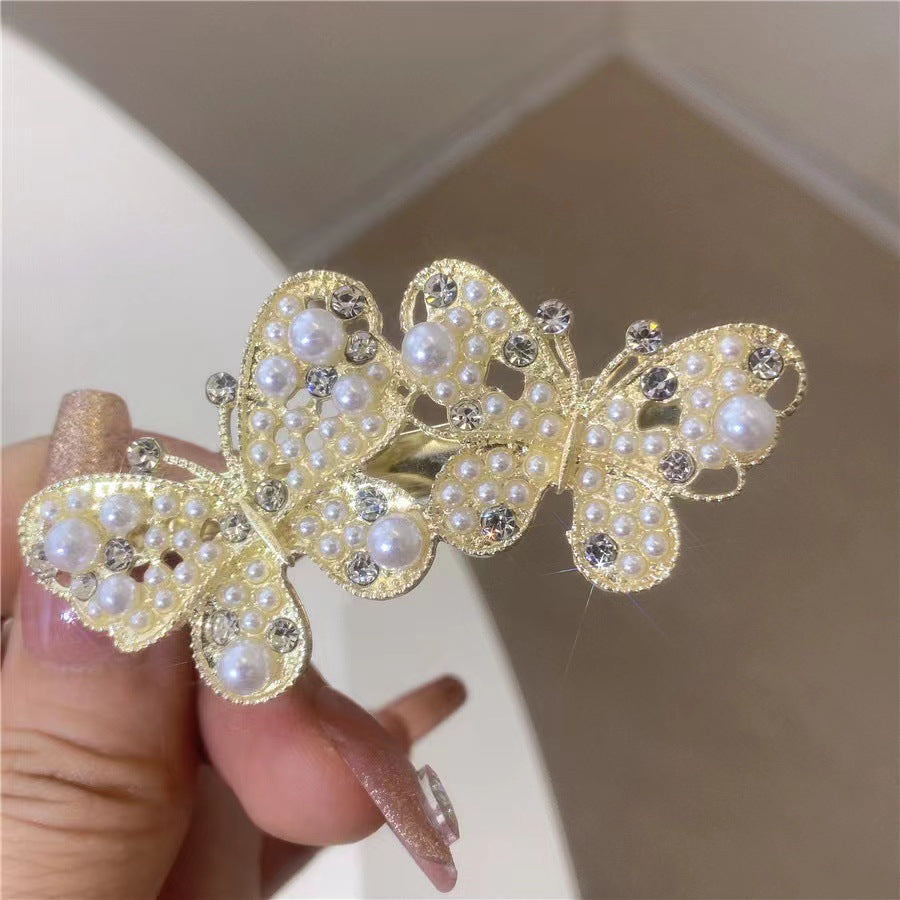 korean ladies bridal rhinestone shiny glitter french hair pin clips bun accessories for wedding beauty salon for women girls