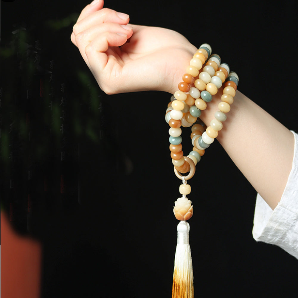 handmade boho 108 genuine bodhi seed beads mala in buddhism for buddhist prayer beads yoga meditations