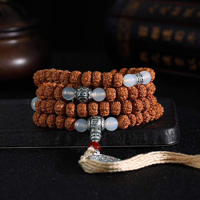 nepal hinduism natural rudraksha prayer yoga meditation seed mala original 108 bracelet for men women unisex