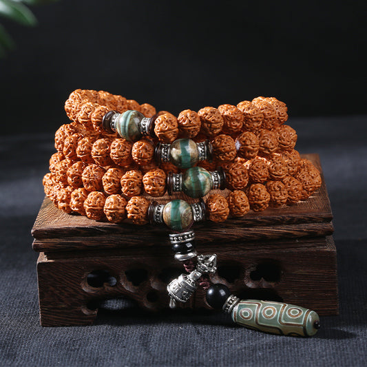 nepal hinduism natural rudraksha prayer yoga meditation seed mala original 108 bracelet for men women unisex