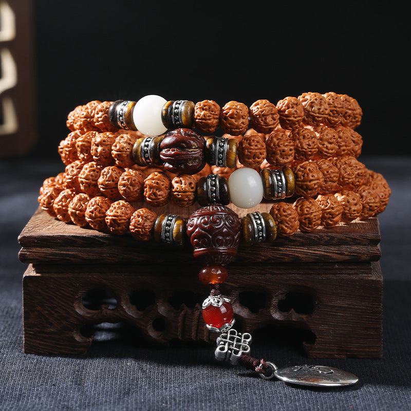 nepal hinduism natural rudraksha prayer yoga meditation seed mala original 108 bracelet for men women unisex