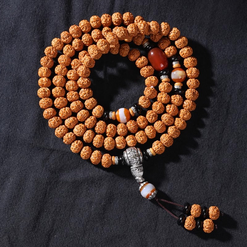 nepal hinduism natural rudraksha prayer yoga meditation seed mala original 108 bracelet for men women unisex