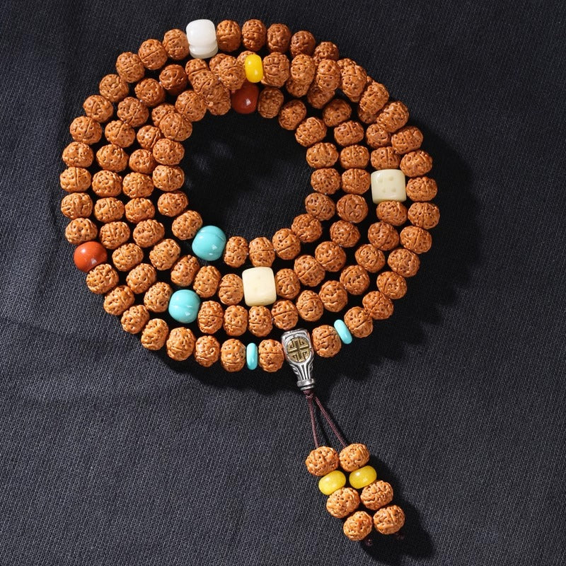 nepal hinduism natural rudraksha prayer yoga meditation seed mala original 108 bracelet for men women unisex