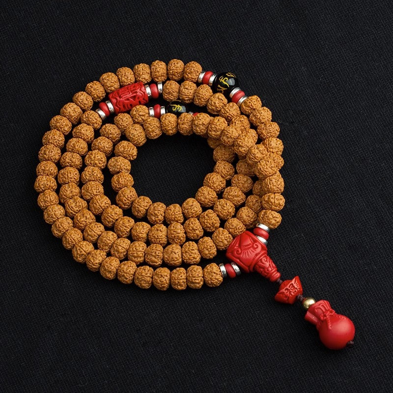 nepal hinduism natural rudraksha prayer yoga meditation seed mala original 108 bracelet for men women unisex