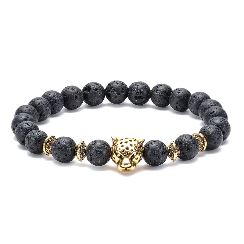 elastic cord lion buddha owl buddha wholesale lava rock beads beaded bracelet anti anxiety essential oil diffuser jewelry unisex