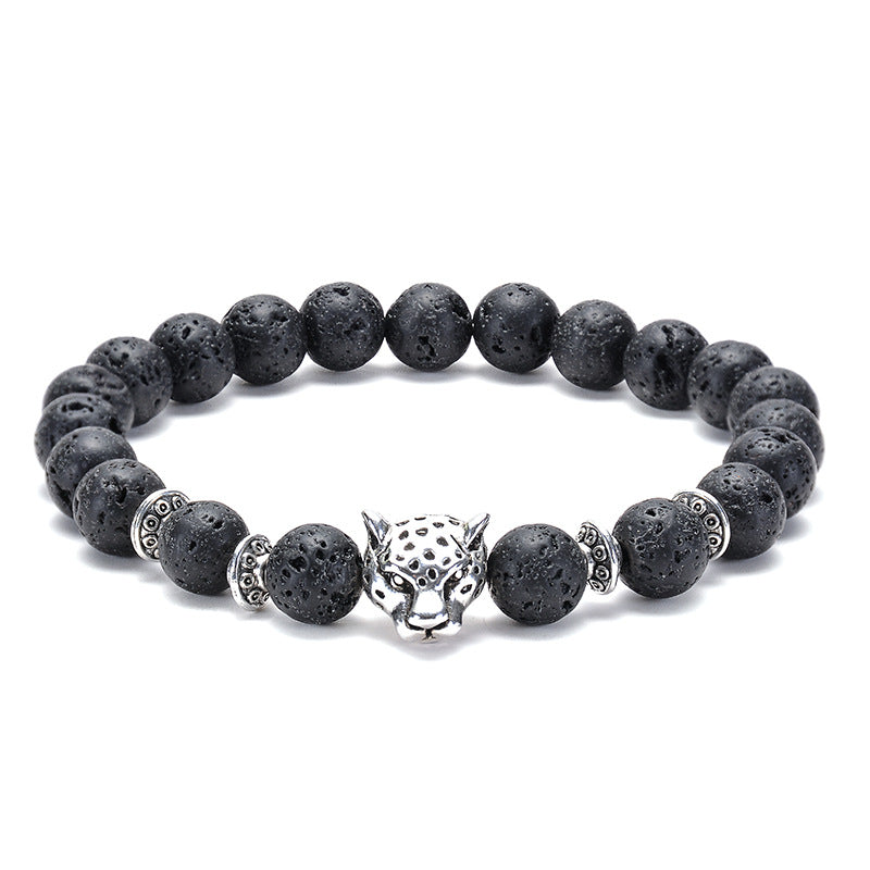 elastic cord lion buddha owl buddha wholesale lava rock beads beaded bracelet anti anxiety essential oil diffuser jewelry unisex