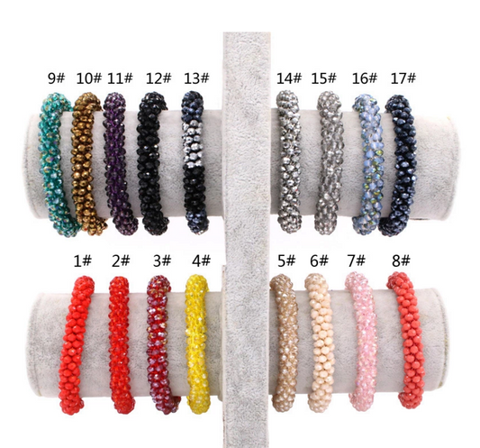 crystal rice seed beads weave nepal beaded bracelets wholesale 17 colors bracelet bangle jewelry 1cm wide handmade