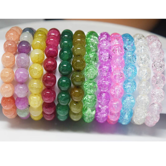 cheap handmade 10mm glass made stone like beads beaded bracelet jewelry