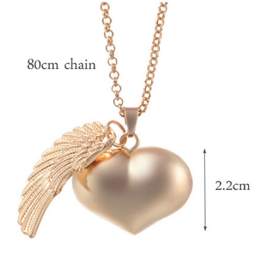 wholesale love heart shape chim bola ball pendant necklace jewelry